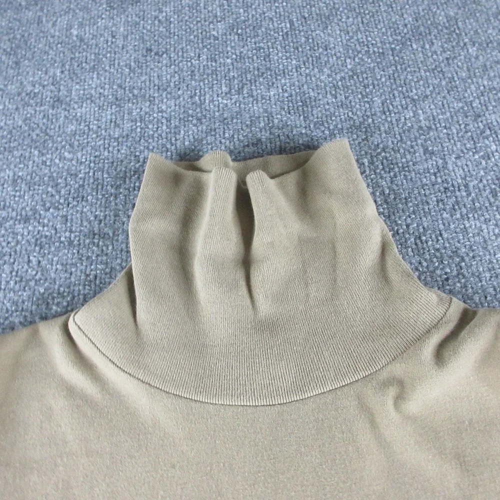 VINTAGE Polo Ralph Lauren Shirt Mens 2XL Beige Long Sleeve Cotton Turtleneck 90s